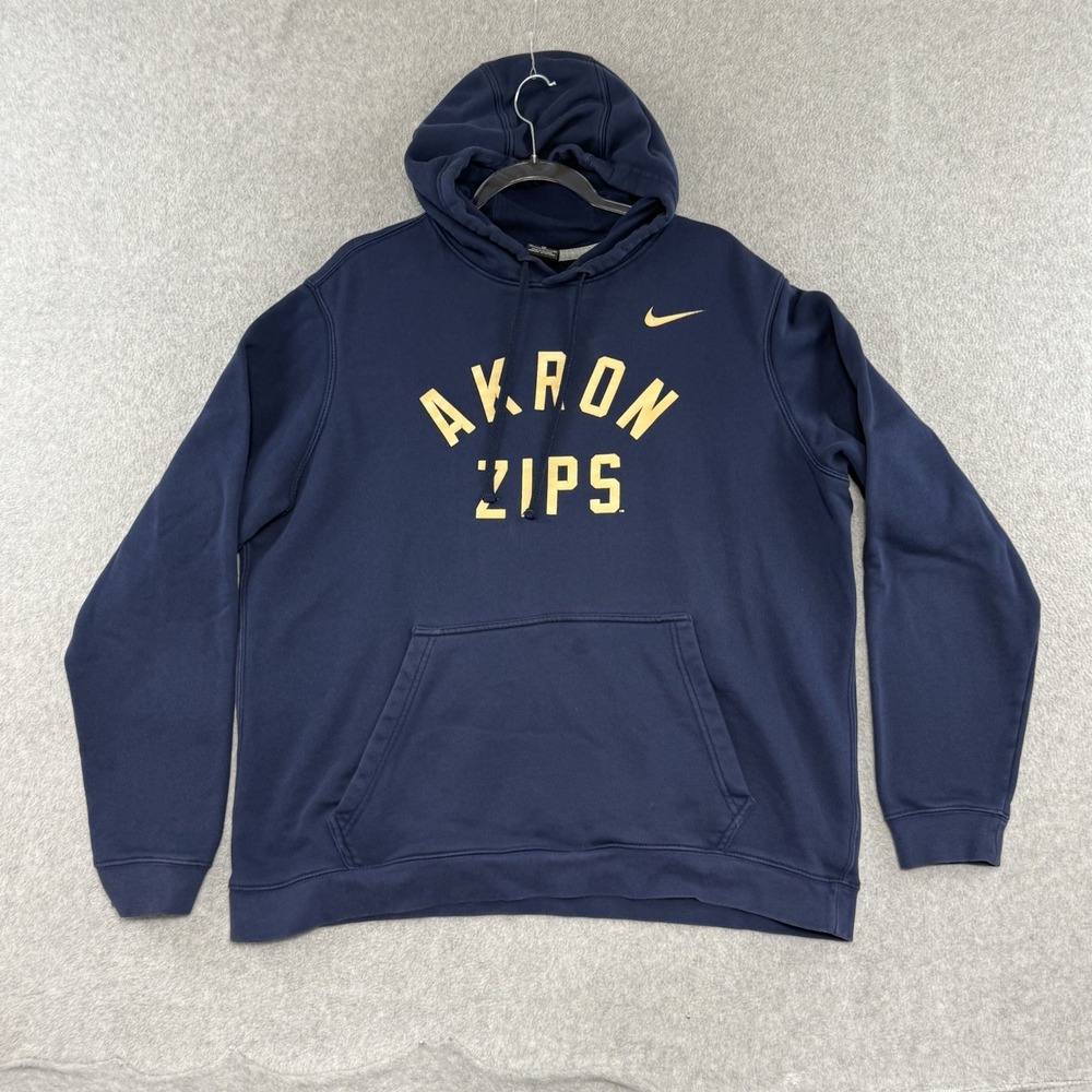 Akron Zips Logo Sweatshirt Hoodie Mens XL Blue NCAA College Nike Pullover Sports